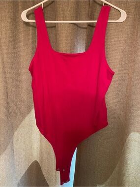a new day Red Scoop Neck Bodysuit